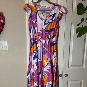 Women's Rusttydustty Floral Midi Dress - Size Medium